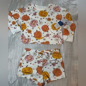 Charming Pumpkin and Floral Girls sleepwear, Size 10/12 NWT